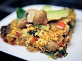Spinach, Mushroom, and Red Bell Pepper Frittata