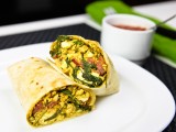 Mizuna Tofu Scramble Burrito