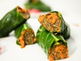Lentil Mushroom Meatball Collard Wrap Subs
