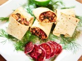 Fennel, White Bean & Chard Wrap with Sour Cream
