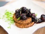 Black-Eyed Pea Mole Cakes with Blackberry Mint Salsa