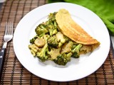 Chilla (Chickpea Omelet) with Maple-Roasted Cheezy Broccoli