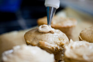 Frost the Cupcakes Apple Fritter Cupcakes with Sugar Free Cinnamon Cream Cheese Frosting