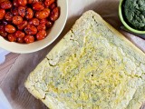 Chickpea Flatbread with Roasted Cherry Tomatoes