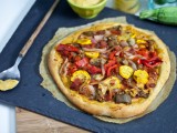 Roasted Ratatouille Pizza with Chickpea Cheese Sauce