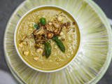 Cream of Asparagus Soup with Crispy Roasted Shallots