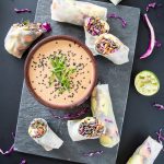 Sweet Potato-Black Bean Pasta Summer Rolls with Coconut-Lime Tahini Sauce + A GIVEAWAY!