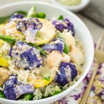 Spring Veggie Bowl with Jade Pearl Rice, Kohlrabi, & Coconut Tahini Sauce