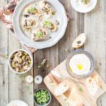 Portobello Mushroom Bruschetta with Truffled White Bean Hummus