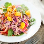 Rainbow Kelp Noodle Salad with Lemon Almond Ginger Dressing