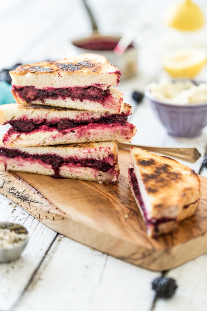 LemonLavender Blackberry & Ricotta Grilled Cheese Sandwiches