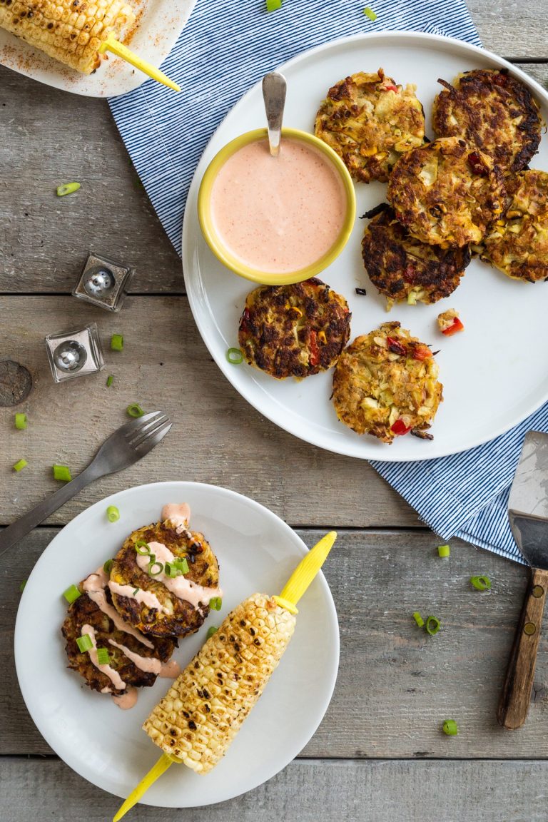 Artichoke Crab Cakes with Sriracha Tartar Sauce