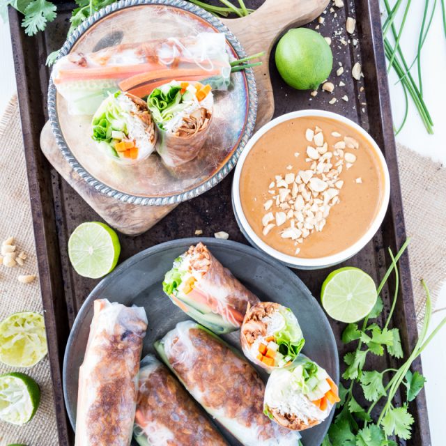 Jackfruit Vietnamese Summer Rolls with Hoisin Peanut Sauce