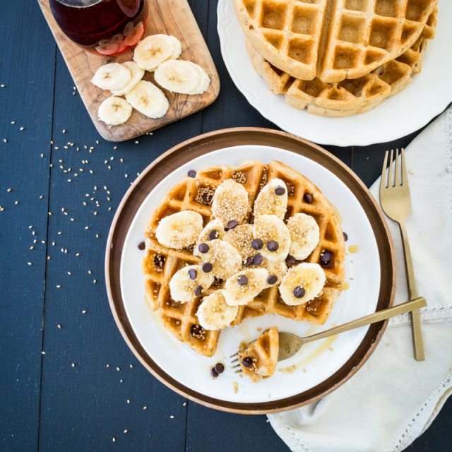 Crisp Miso Tahini Waffles
