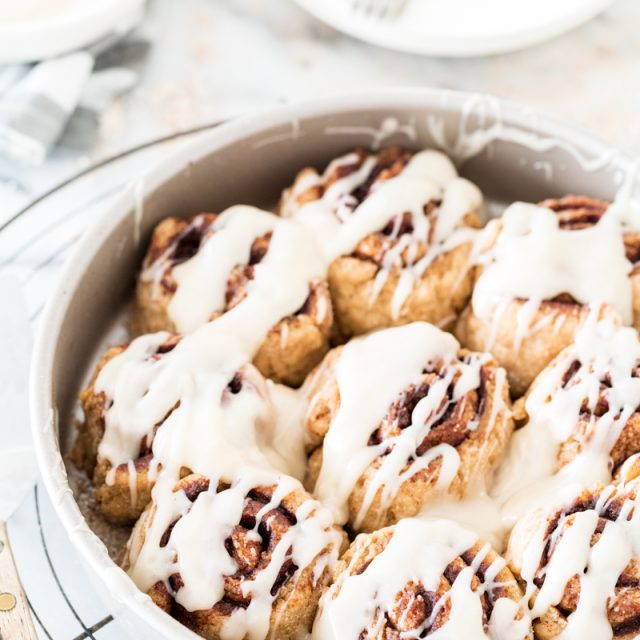 Gluten Free Vegan Cinnamon Rolls with Cream Cheese Icing