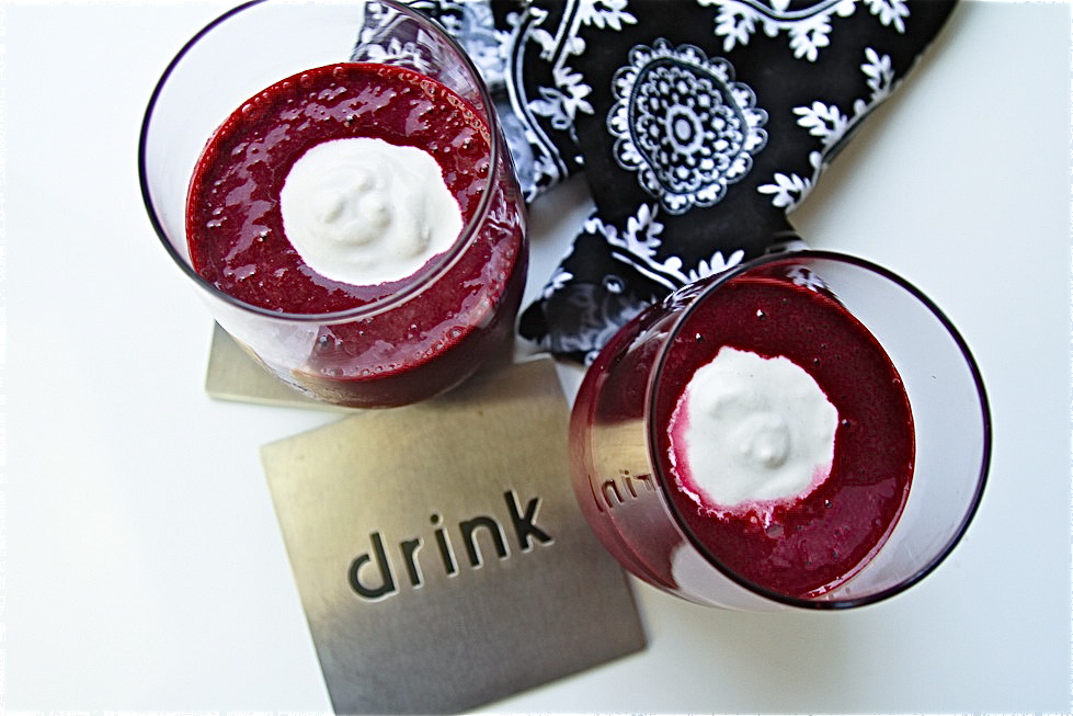 Red Velvet Smoothie with Cashew Cream 