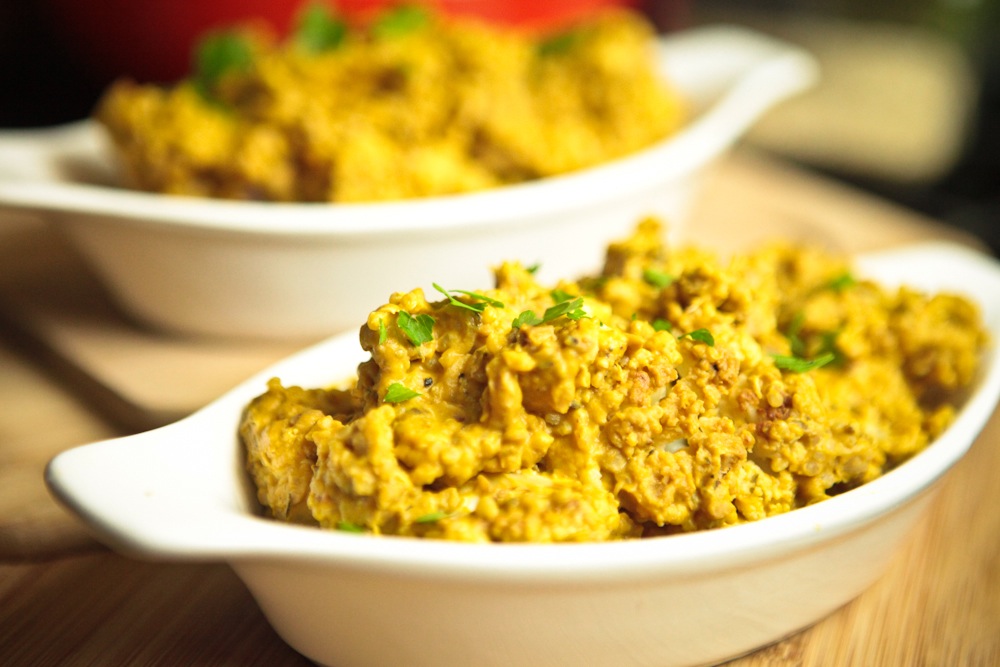 Roasted Cauliflower & Quinoa with Cheesy Pumpkin Tempeh Sauce 3