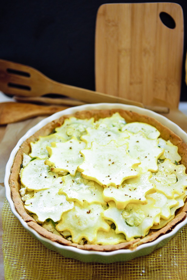 Star Squash Tofu Chevre Tart