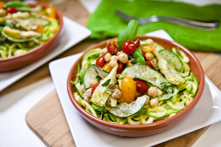Mediterranean Zucchini Pasta Salad - Keepin' It Kind