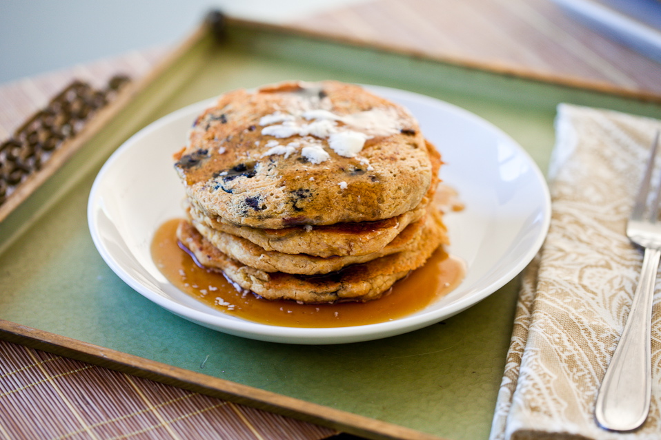 Lemon Blueberry Oatmeal Pancakes 