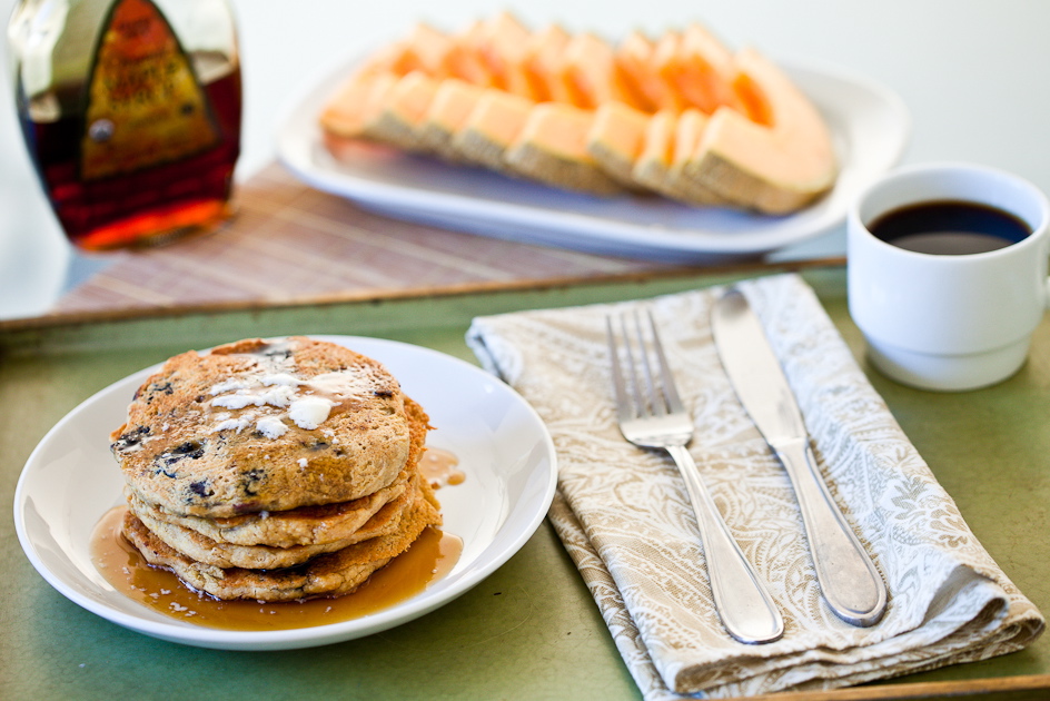 Lemon Blueberry Oatmeal Pancakes 