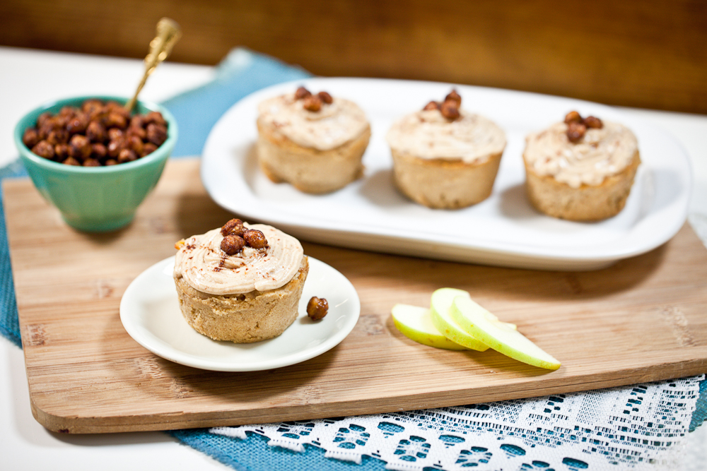 Apple Fritter Cupcakes with Sugar-Free Cinnamon Cream Cheese Frosting