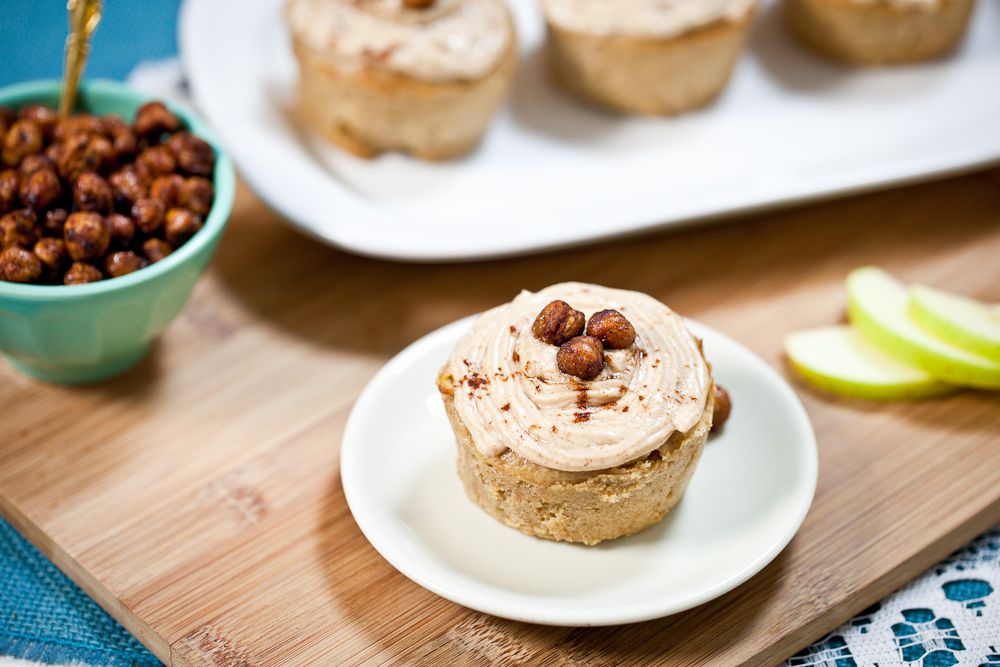 Apple Fritter Cupcakes with Sugar-Free Cinnamon Cream Cheese Frosting