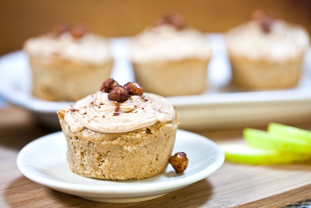 Apple Fritter Cupcakes with Sugar-Free Cinnamon Cream Cheese Frosting