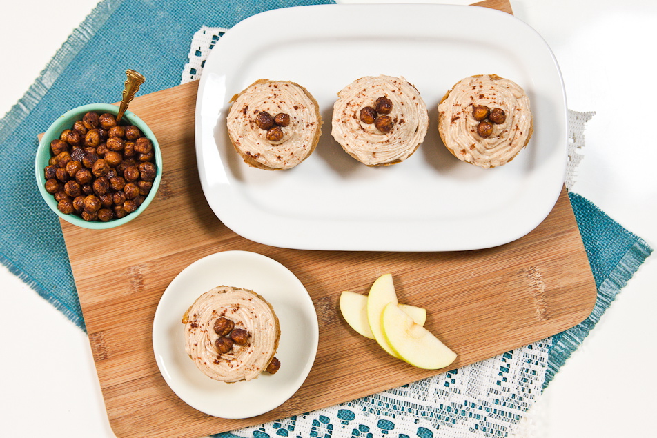 Apple Fritter Cupcakes with Sugar-Free Cinnamon Cream Cheese Frosting