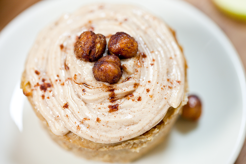 Apple Fritter Cupcakes with Sugar-Free Cinnamon Cream Cheese Frosting