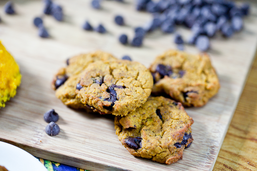 Flourless Pumpkin Chocolate Chip Cookies