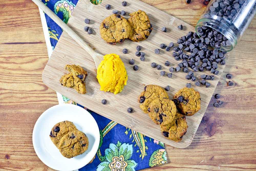 Flourless Pumpkin Chocolate Chip Cookies