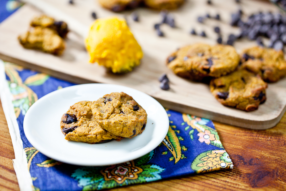 Flourless Pumpkin Chocolate Chip Cookies