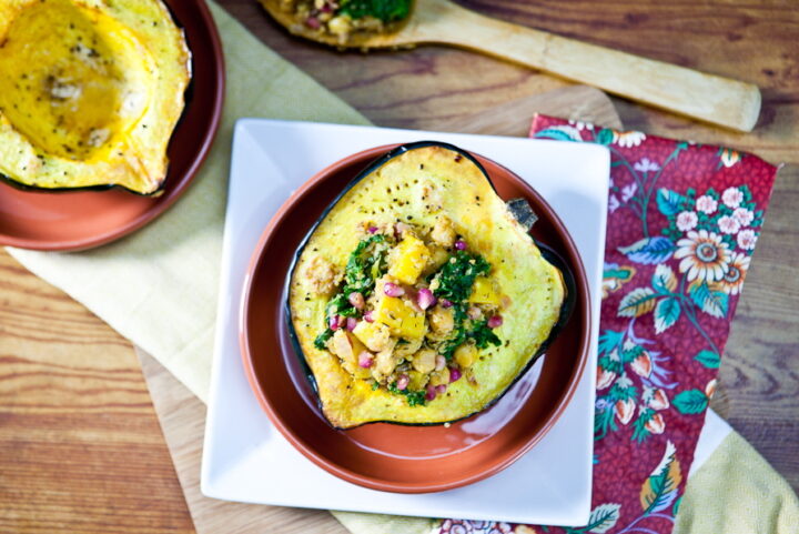 Vegan MoFo, Post #7: Pomegranate & Chickpea Quinoa Stuffed Squash ...