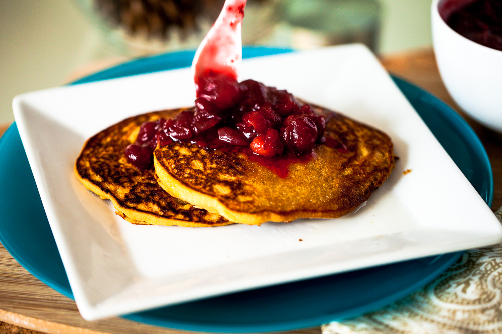 persimmon cornmeal pancakes