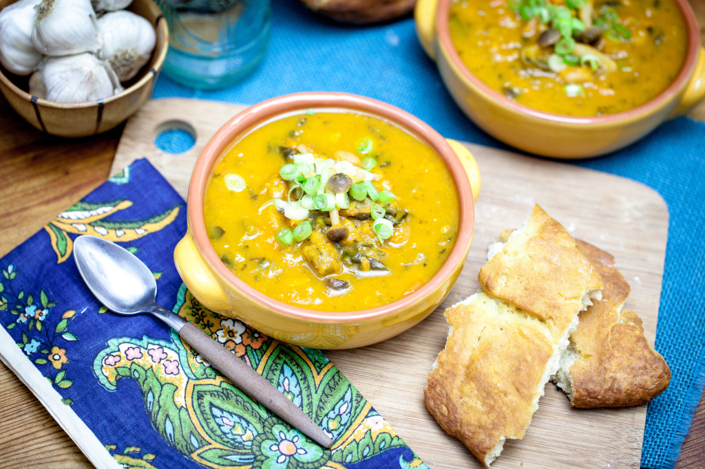 Sweet Potato Butternut Stew with White Beans and Chard 