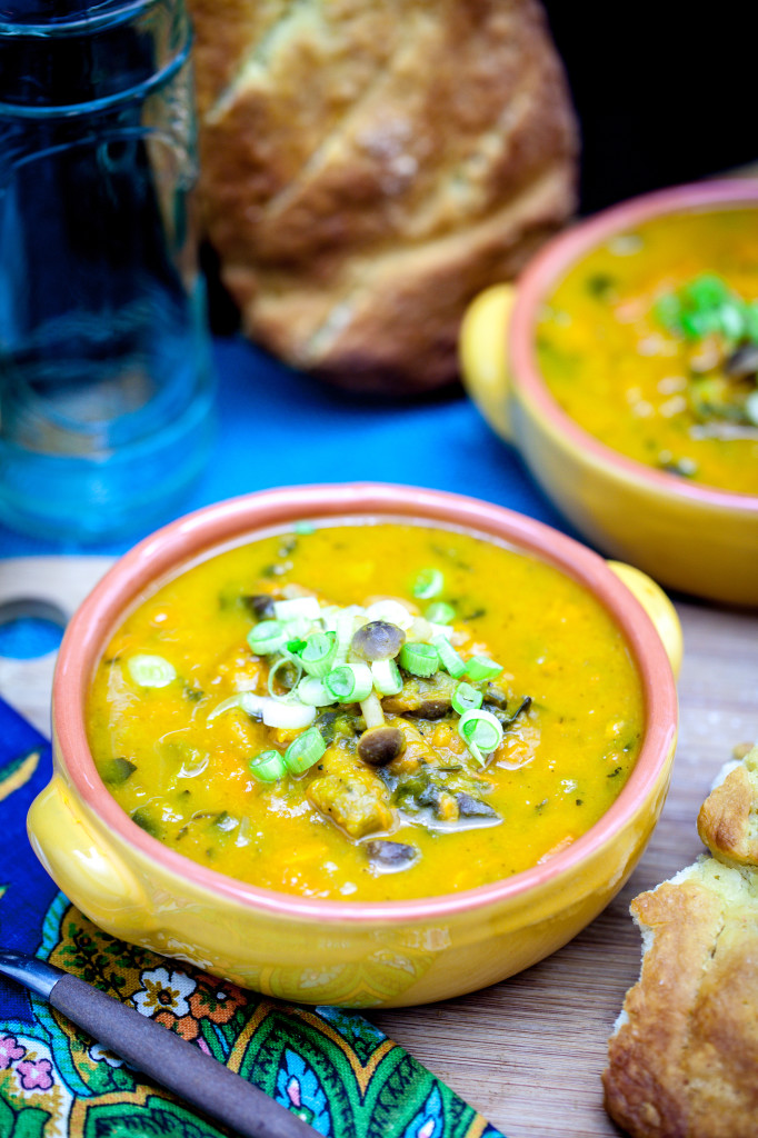 Sweet Potato Butternut Stew with White Beans and Chard 