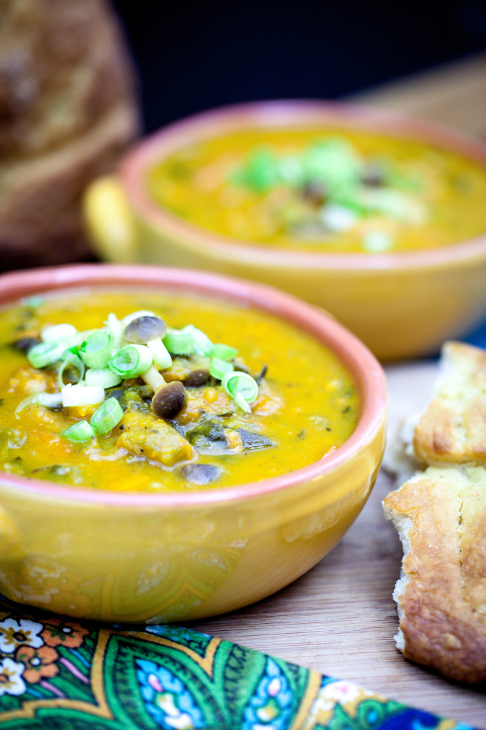 Sweet Potato Butternut Stew with White Beans and Chard 