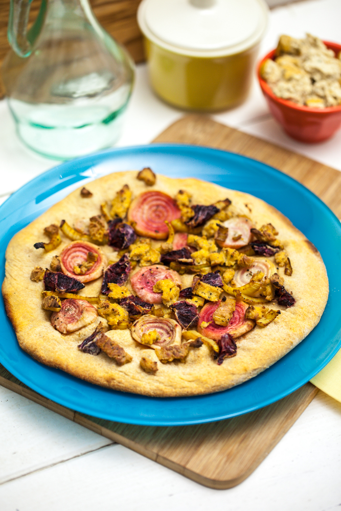 Roasted Beet, Blood Orange & Fennel Pizza with Tofu Chèvre 