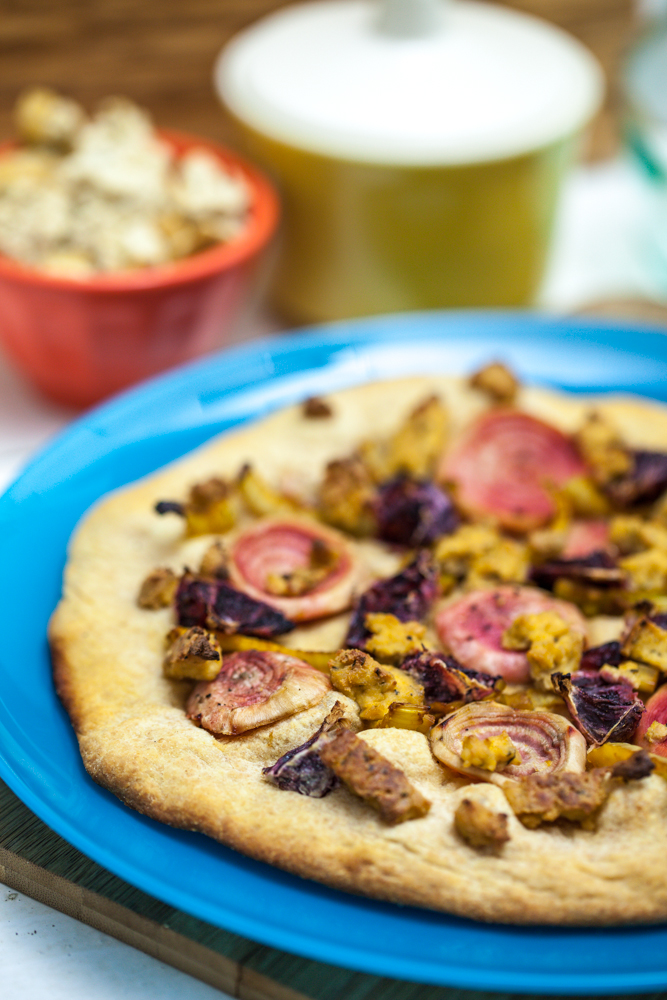 Roasted Beet, Blood Orange & Fennel Pizza with Tofu Chèvre