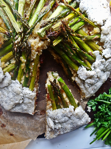 Rustic Asparagus Quinoa Tart