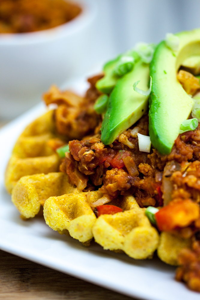 Cheesy Cornbread Waffles 