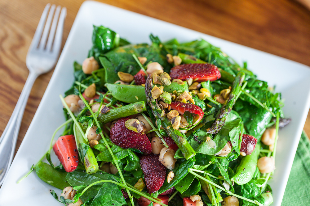 Springtime Strawberry Spinach Salad with Lemon Poppy Seed Dressing