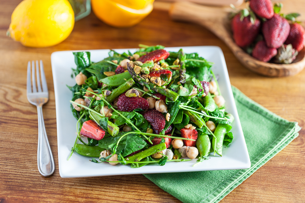 Springtime Strawberry Spinach Salad with Lemon Poppy Seed Dressing