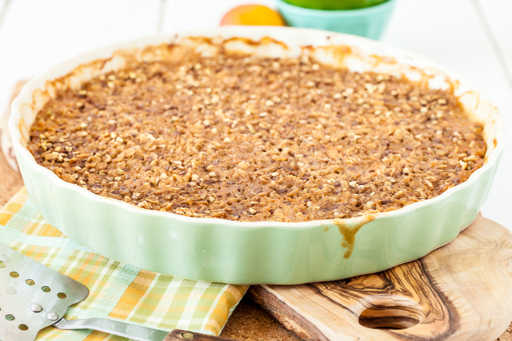 Baked Apricot Crumble Oatmeal