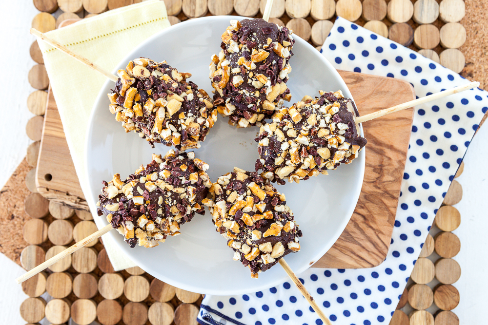 Double-Dipped Chocolate Covered Bananas with Everything On Them