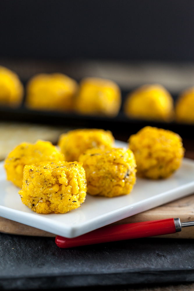 Polenta Cornballs with Spicy Marinara Sauce