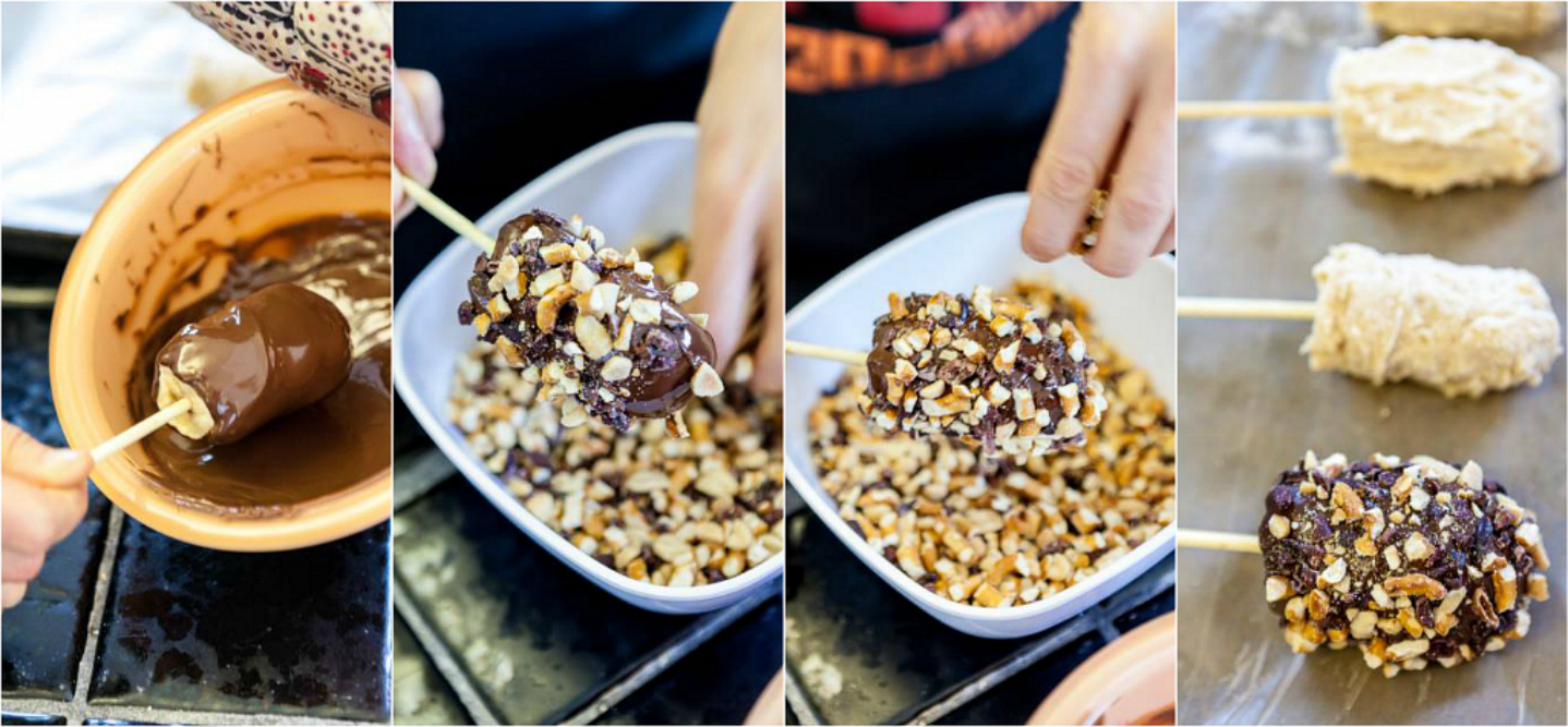 Double-Dipped Chocolate Covered Bananas with Everything On Them