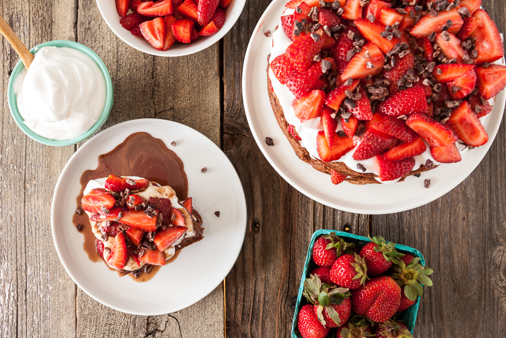 Chocolate Strawberry Shortcake Waffles