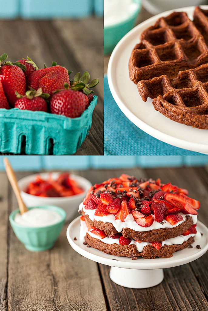 Chocolate Strawberry Shortcake Waffles